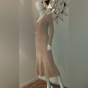 Anrabess  Fit and Flare Ribbed Knit Dress